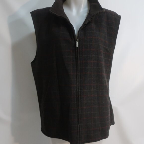 Mens Ermenegildo Zegna Brown, Red Plaid Vest XXL/56 - Picture 2 of 12